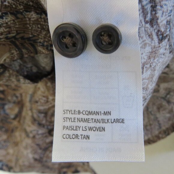 Consequence* Men's Long Sleeve Button Down Curved Hem BOHO Shirt~ Size Medium - Picture 11 of 11